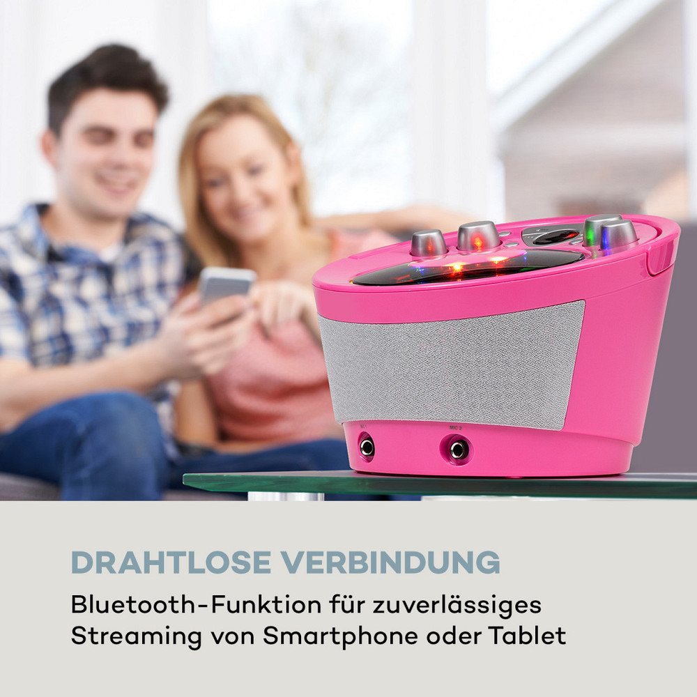 Караоке-система SingSing BT 2 микрофона CD-плеер BT Светодиодный световой эффект Мобильный Розовый (Германия, Ровно - изображение 3