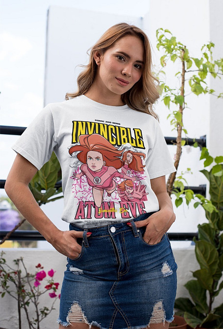 Футболка з аніме принтом Атом Еве Комік Боок оверсайз (S/M/L) Чорний AnimeJ0263 Дніпро - фото 2