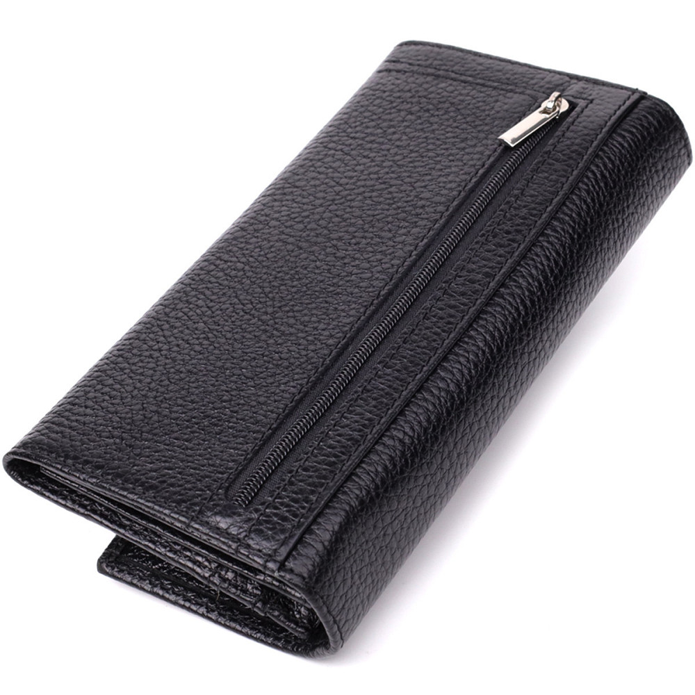 Класичний жіночий гаманець з натуральної шкіри Чорний (CANPELLINI) Київ - фото 6