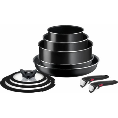 Набор посуды Tefal Ingenio Easy Cook & Clean 10 предметів чорний (L1539053) Винница - изображение 1