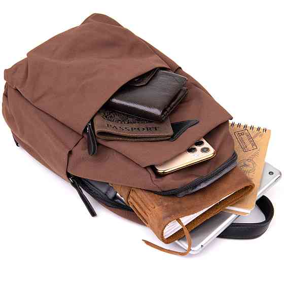 Сумка через плечо нейлон Vintage 20634 Коричневая Киев