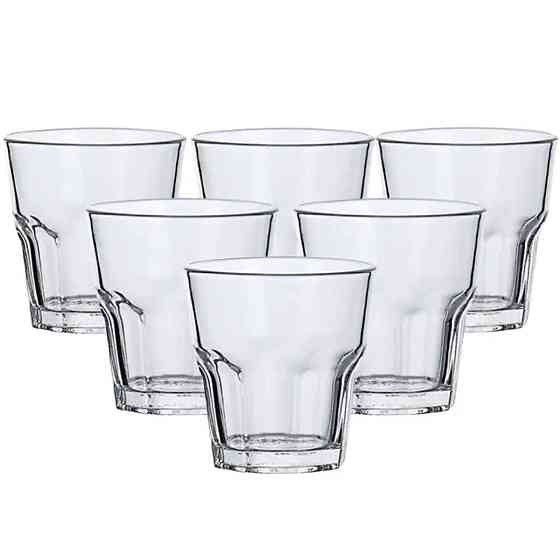 Склянки набір з 6 штук по 250 мл з товстим дном прозорий HP555 Київ