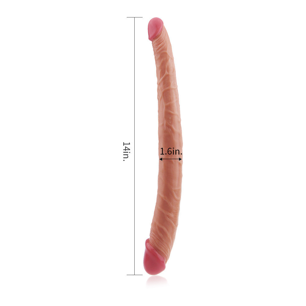 Двосторонній фалоімітатор - King-Sized Realistic Ladykiller Tapered Double 14" Sex Aura Київ - фото 4