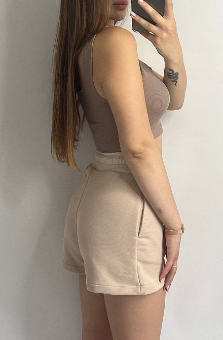 Шорты трикотажные женские Пудровый M/L Харьков - изображение 4