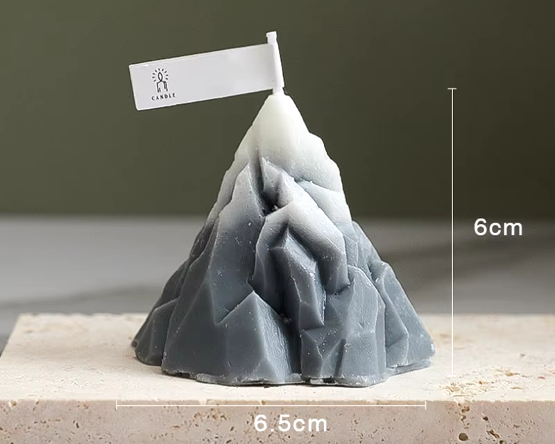 Свеча конусная в форме горы, ручной работы, в сером цвете Каменец-Подольский - изображение 2