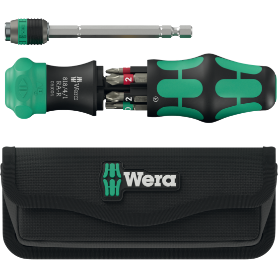 Викрутка з тріскачкою Wera з магнітним тримачем 1/4" магазин для біт в ручці PH/PZ/SL/Torx, 7од.,в сумці 05051514001 Одеса