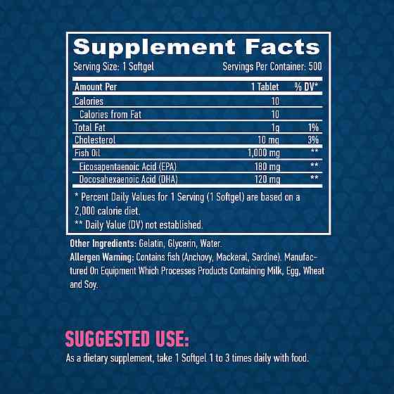 Омега-3 Haya Labs Omega 3 1000 mg 500 softgels Луцк