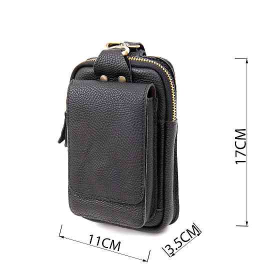 Сумка унісекс на пояс на одне відділення Vintage 20418 Чорна Київ