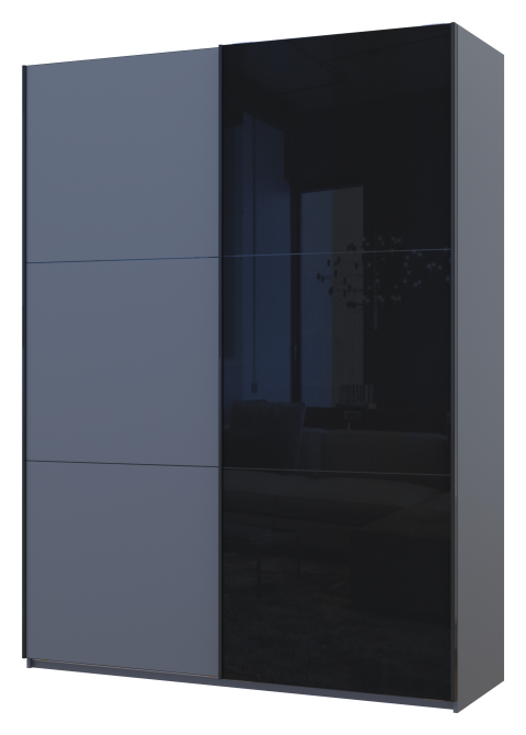 Шафа-купе двохдверна Doros G-Caiser 180х60х240 см Графіт/1 Чорне скло (DRS-011037) Львів - фото 2