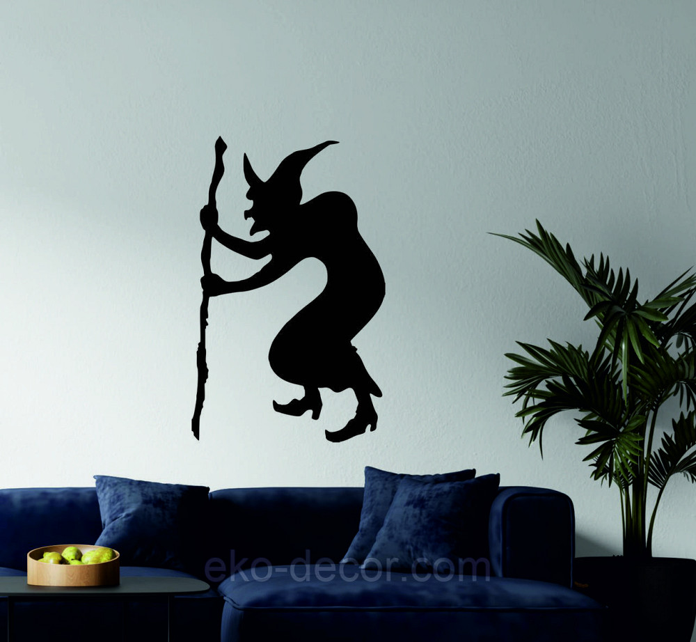 Декоративное настенное Панно «Ведьма», Декор на стену 70*44 см, Черный Киев - изображение 2