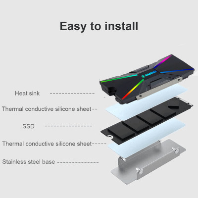 Радиатор охлаждения Xilence M2SSD Cooler ARGB M2SSD.B.ARGB (XC401) Винница - изображение 7