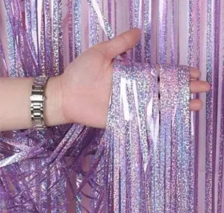 Штора дощик рожева голографія 200*100 Київ - фото 2