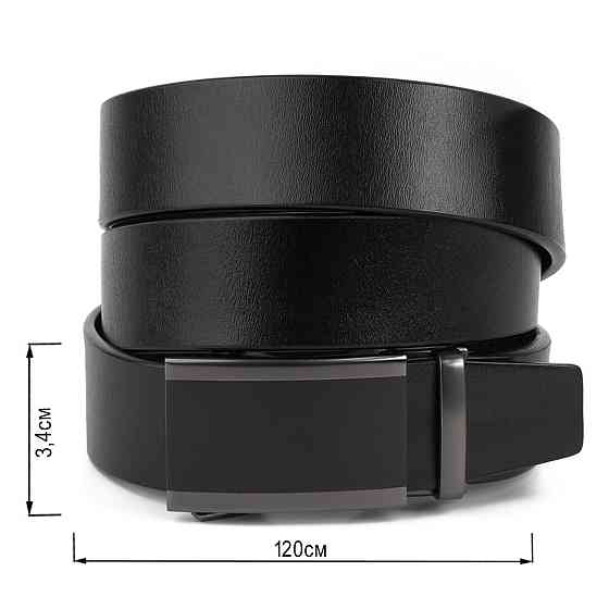 Ремінь чоловічий c затемненою пряжкою і чорною вставкою Vintage 20284 Чорний Київ