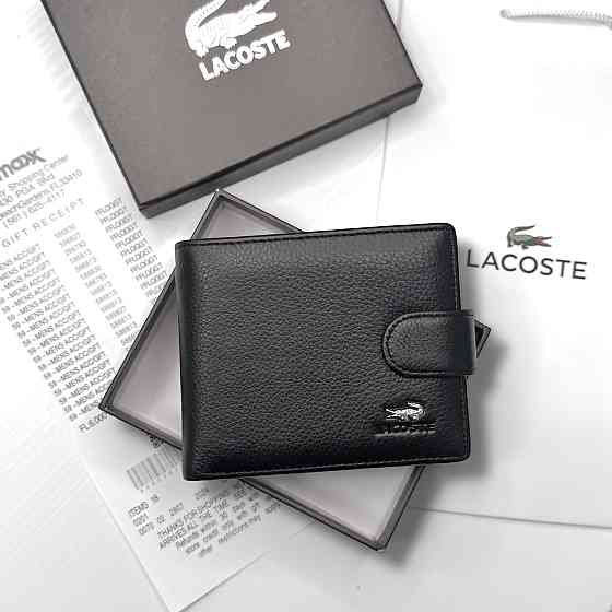 Мужской кожаный зажим на застежке Lacoste (6603) Киев