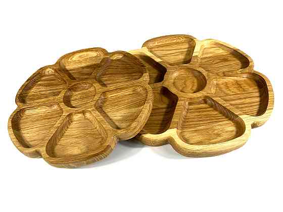 Комплект деревянных тарелок из натурального дерева диаметр 25 см и 30,5 см, высота 2 см Каменец-Подольский