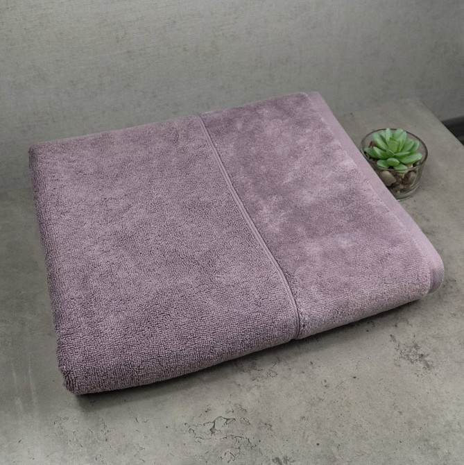 Банное полотенце махра/велюр GM Textile 70x140см Премиум качества Milado 550г/м2 (Виноградный) Сумы - изображение 1