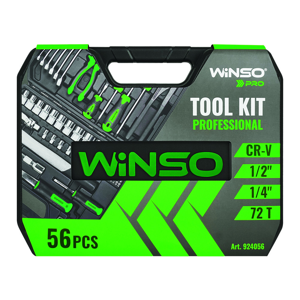 Професійний набір інструментів в кейсі Winso Pro 1/2", 1/4" 72Т, CR-V, 56од. Львів - фото 4