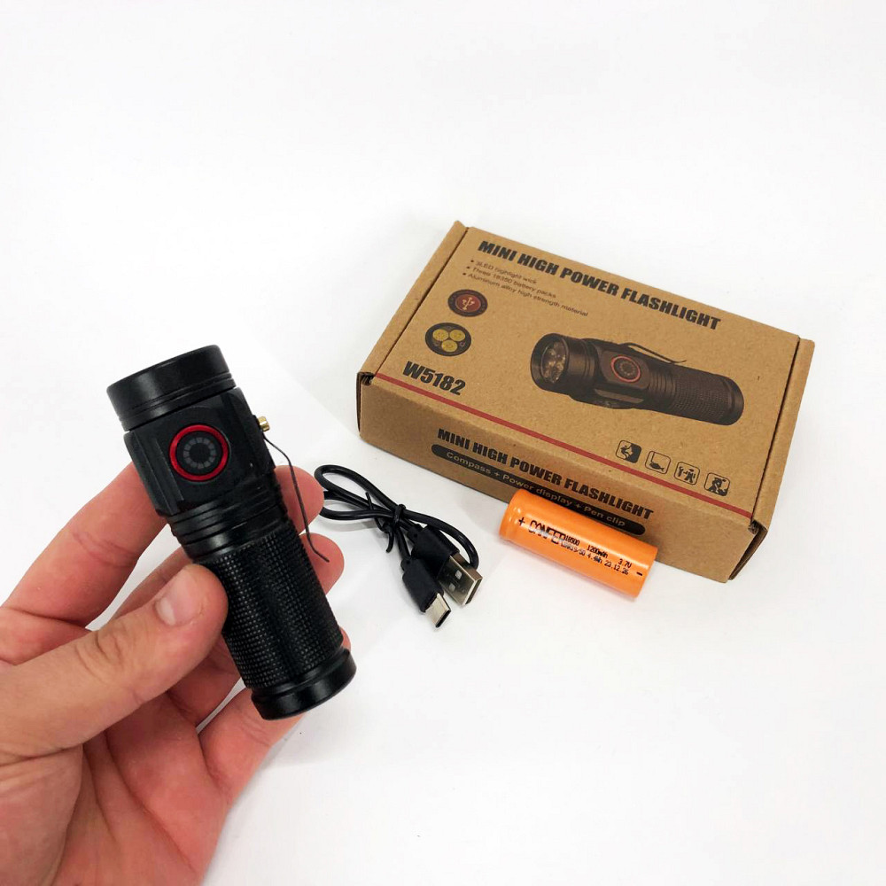 Ручний ліхтар з двома режимами роботи W5182-3XHP360, Супер яскравий лід ліхтарик, Сильний ліхтарик NR-17 Львів - фото 8