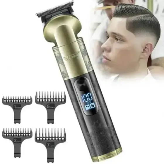 Триммер аккумуляторный VGR V-296, 4 насадки, LED дисплей Коломыя