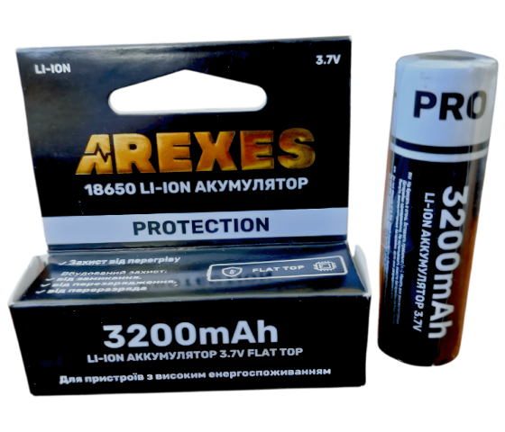 Аккумулятор Arexes Li-ion 18650 3.7v 3200mah высокотоковый с защитой Днепр