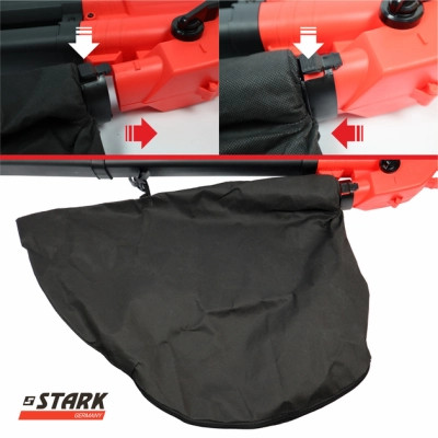 Пилосос садовий Stark LBV-30 повітродувка-пилосос, 3000Вт, 75м/с, 40л (330012100) Вінниця - фото 8
