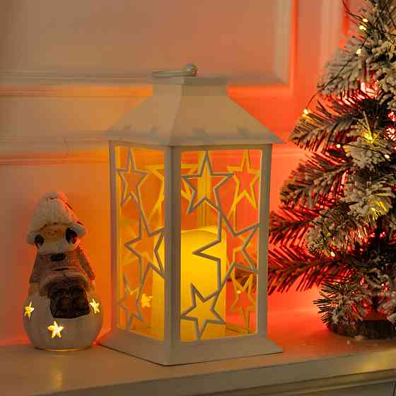 Yiwu Ліхтар декоративний 14×14×30 (см) підвісний з LED підсвічуванням Білий CR-3-1 Киев