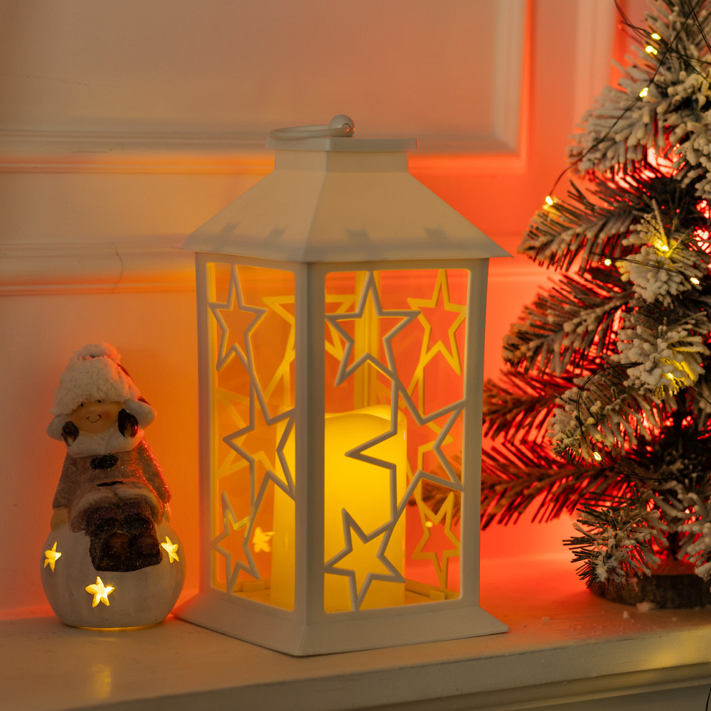 Yiwu Ліхтар декоративний 14×14×30 (см) підвісний з LED підсвічуванням Білий CR-3-1 Киев - изображение 2