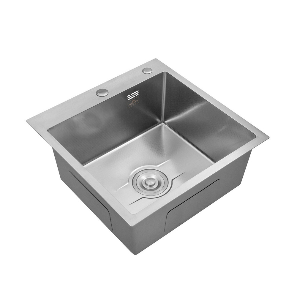 Кухонная мойка с нержавеющей стали Kroner KRP Derby - 50х50HM Brush (2,5/0,5) Киев - изображение 3