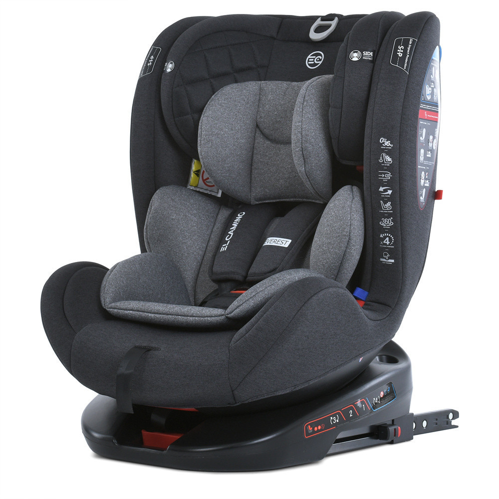 Автокрісло дитяче El Camino EVEREST Light Gray 0-36кг 5-точкові ремені безпеки ISOFIX 360º Світло-сіре (ME 1114 ) Чернігів - фото 1