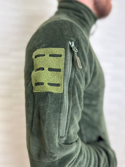 Мужская флисовая кофта Flas Polar с велкро под шевроны и патчи Зелёный, 2XL Винница - изображение 6