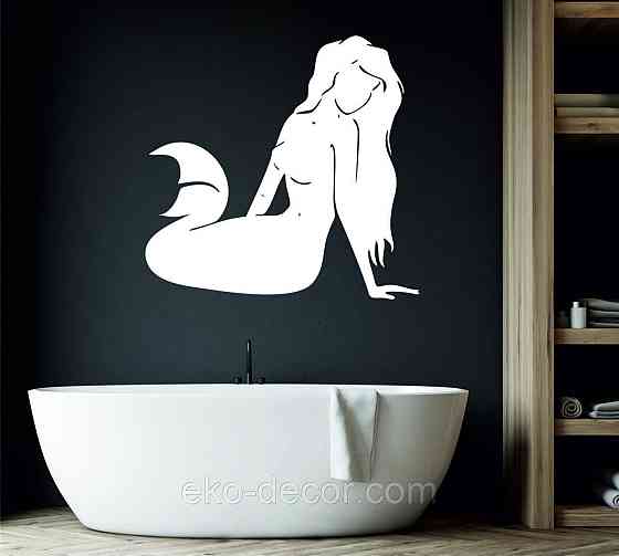 Декоративне настінне 3D Панно «Русалонька» Декор на стіну з об'ємом 70*67 см, Білий Київ