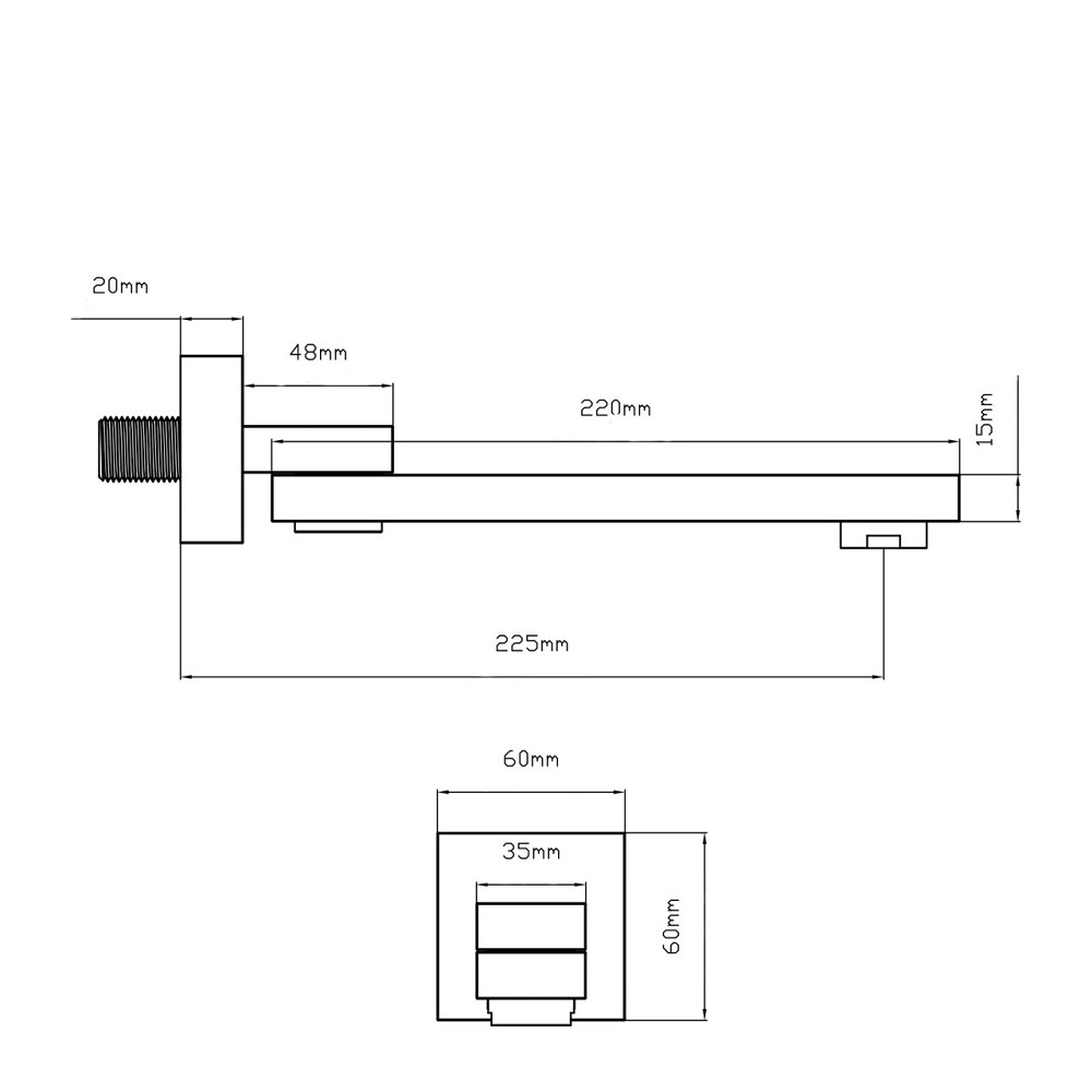 Вилив для систем прихованого монтажу Qtap Vytok 200 мм прямокутний QTVYT246BLM45937 Black Matt Київ - фото 2