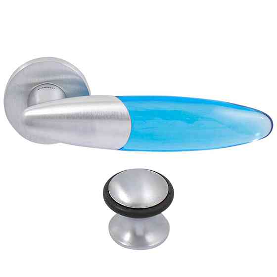 Ручка Mandelli 501 Bip мат.хром / аквамарин прозрачная R ф / с Киев