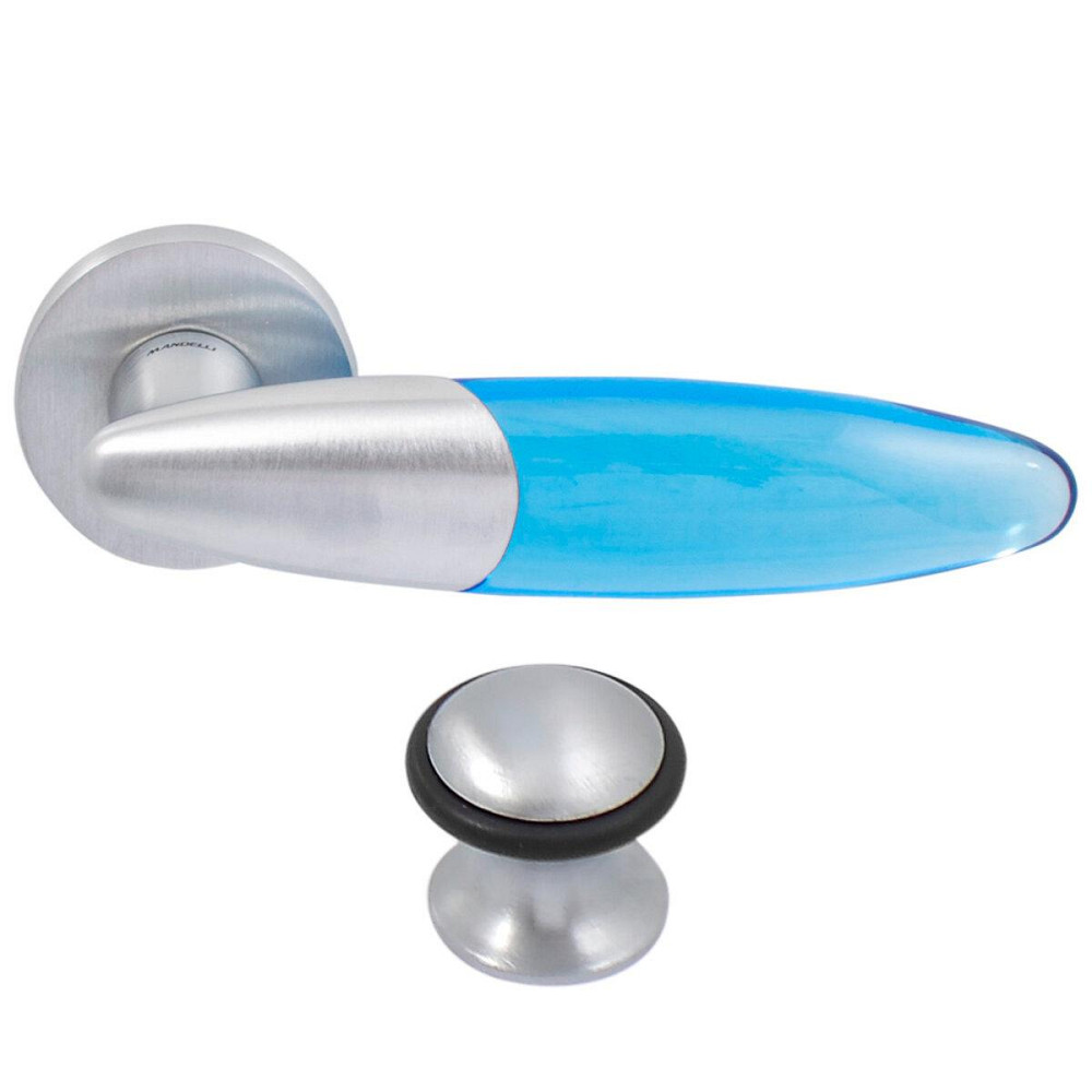 Ручка Mandelli 501 Bip мат.хром / аквамарин прозор R ф / з Київ - фото 1