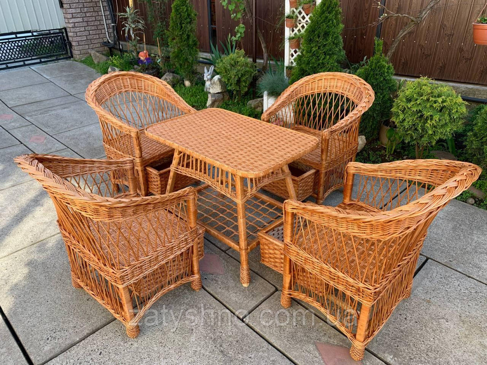 Меблі з лози з кріслами з шухлядами Київ - фото 2