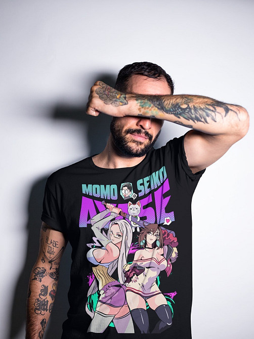 Футболка з аніме принтом Дандадан Окарун Окарун Момо оверсайз (S/M/L) Чорний AnimeJ0183 Дніпро - фото 2