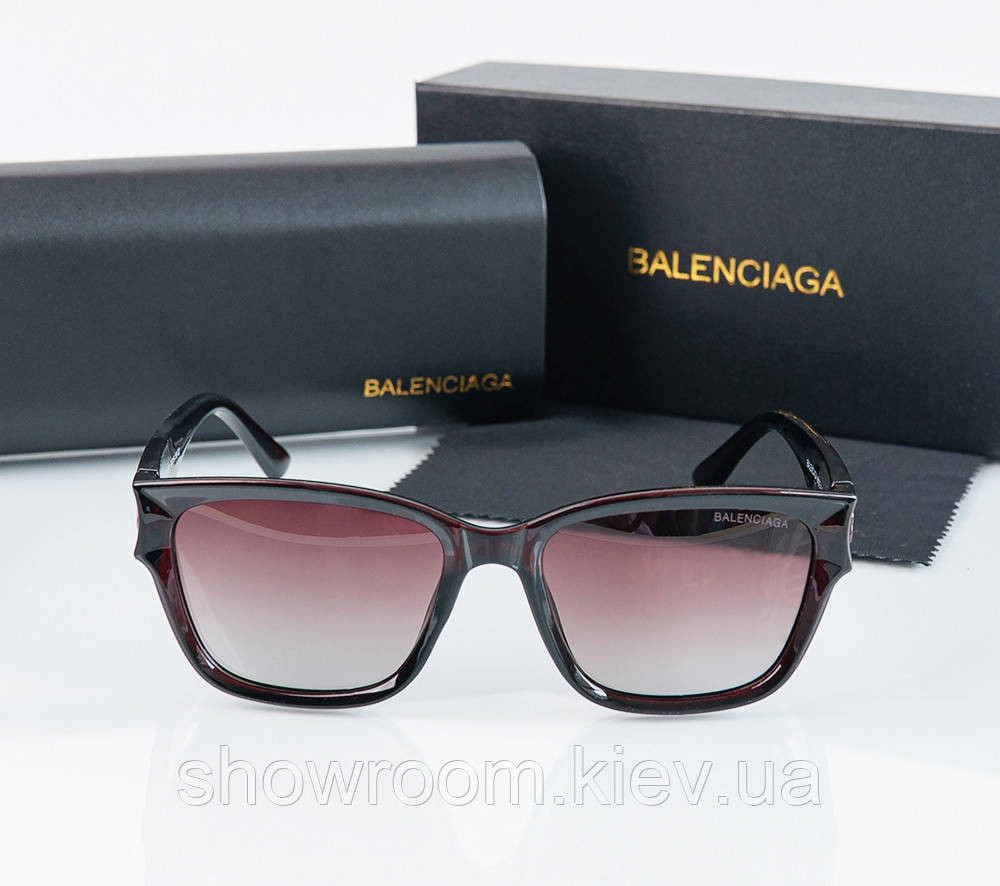 Солнцезащитные женские очки Balenciaga (03260) коричневые Киев - изображение 2
