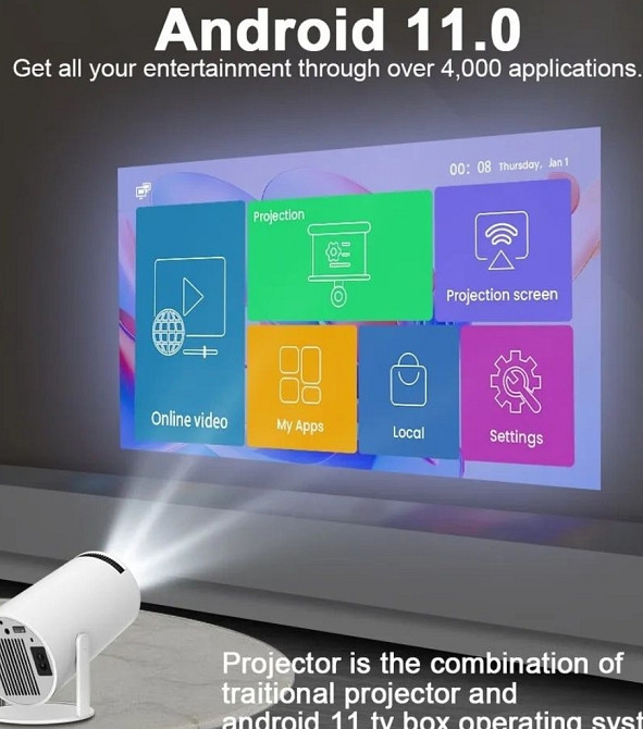 Проєктор HY 300 Wi-Fi 6 Android 11 Bluetooth 130. Харків - фото 2