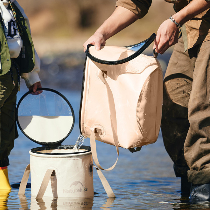 Складне відро для води Naturehike CNK2350CF010 ЕВА (20 л) Бежевий Вінниця - фото 7