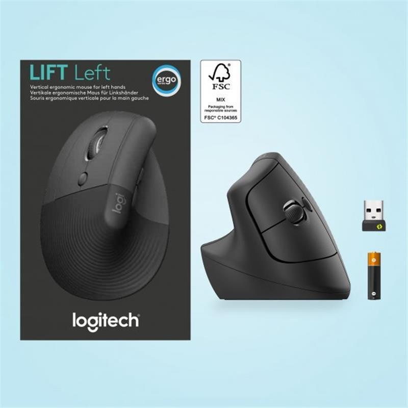 Миша бездротова Logitech Lift Vertical Ergonomic Graphite (910-006474) Сірий Харьков - изображение 2