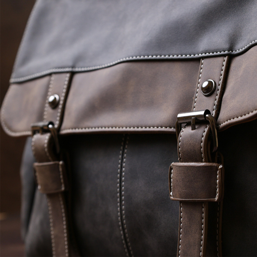 Чоловіча сумка зі шкірозамінника Vintage 20491 Сірий Київ - фото 9