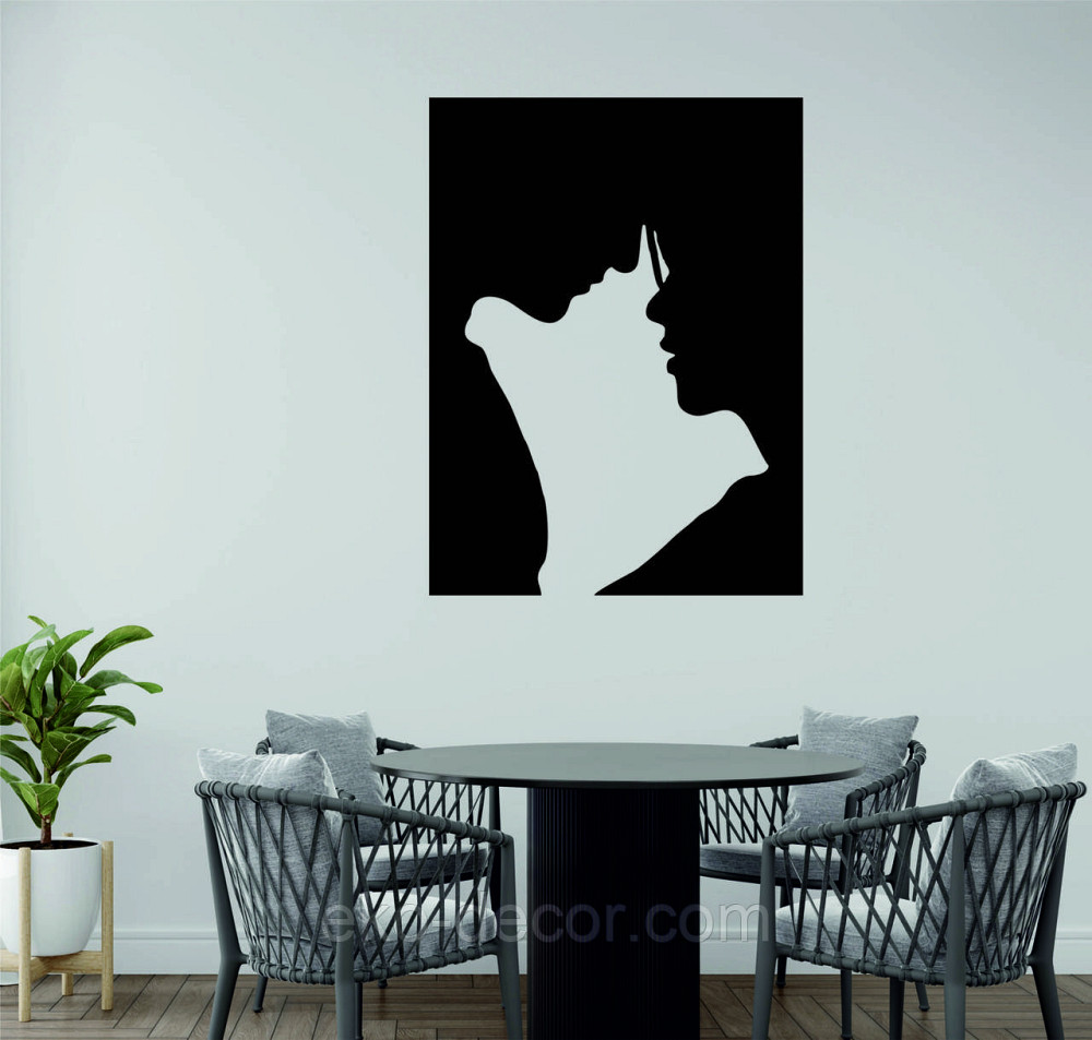 Декоративне настінне 3D Панно «Силует пари», Декор на стіну з об'ємом 110*82 см, Чорний Київ - фото 6