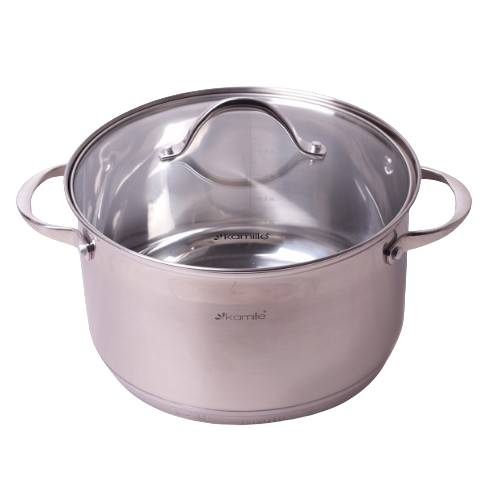 Каструля нержавіюча сталь 6,5л з кришкою 7-шарове дно 4724S KAMILLE Житомир - изображение 2