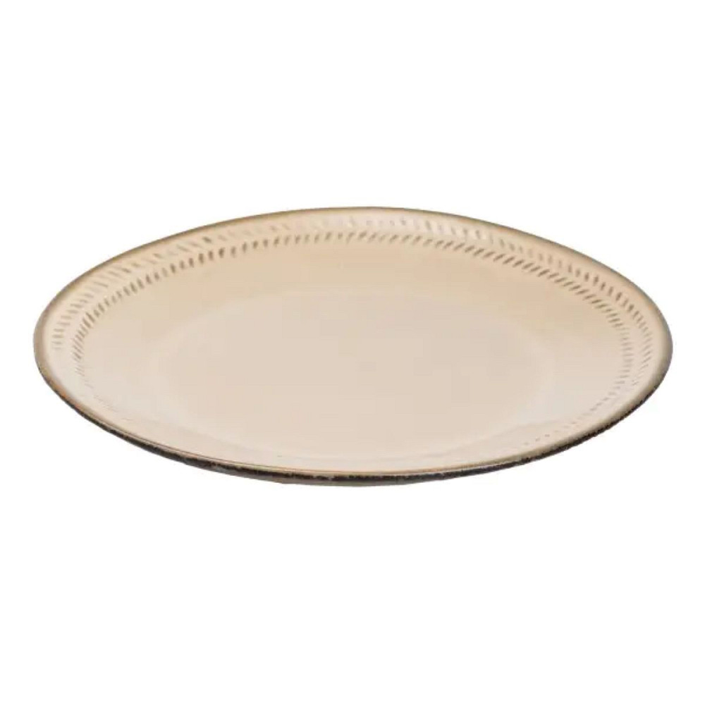 Тарілка сервірувальна кругла порцелянова 22.5 см бежева HP23378 Коломия - фото 2