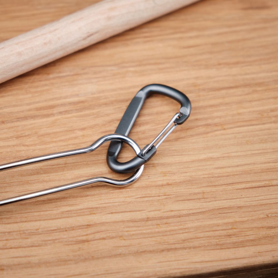 Ложко-вилка титановая складная Naturehike NH19C001-J серая с мешочком Киев - изображение 3