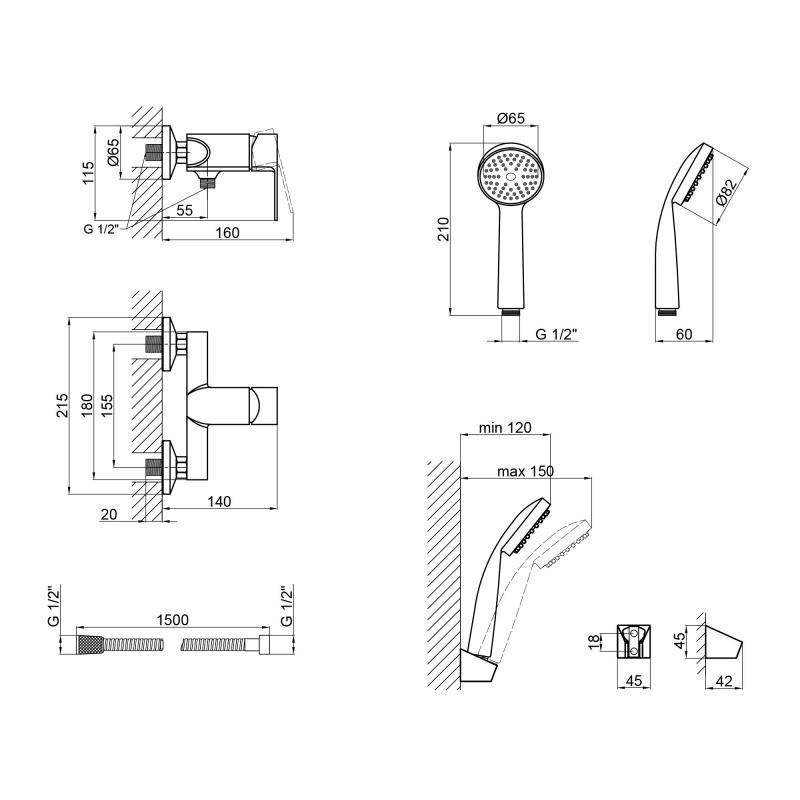Смеситель для душа Lidz (CRM) 19 46 010 с душевым гарнитуром (LIDZCRM1946010) Киев - изображение 2
