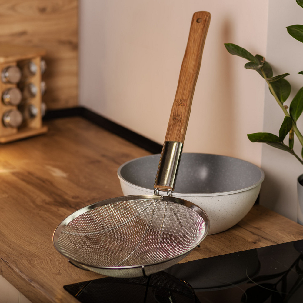 Zhongjing Шумівка "павук" з дерев'яною ручкою Ø 28 см для фритюру та вока HP-19-19-28CM Коломия - фото 7