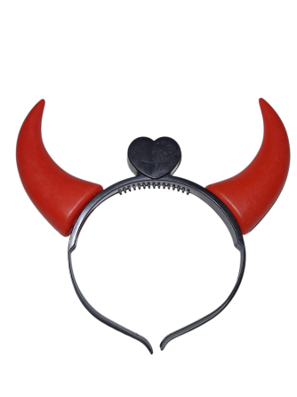 Обруч для волосся Ріжки з підсвіткою 12 на 20 см червоний Київ