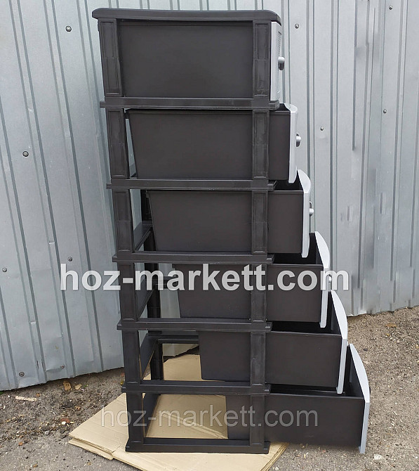 Комод пластиковый тумба Стиль серый на 6 ящиков Украина Харьков - изображение 2