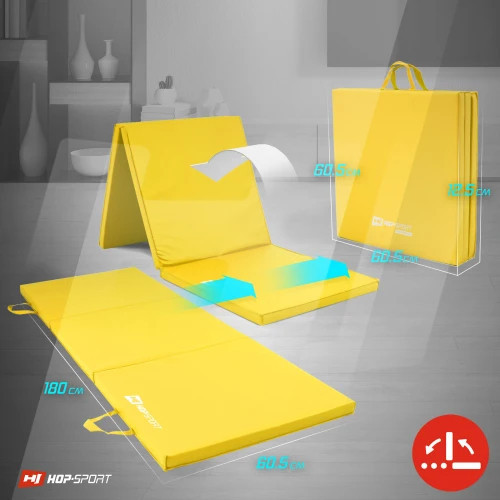 Гімнастичний жорсткий мат HS 4 см складний для тренувань занять спортом вдома та в залі гімнастики і фітнесу Київ - фото 8